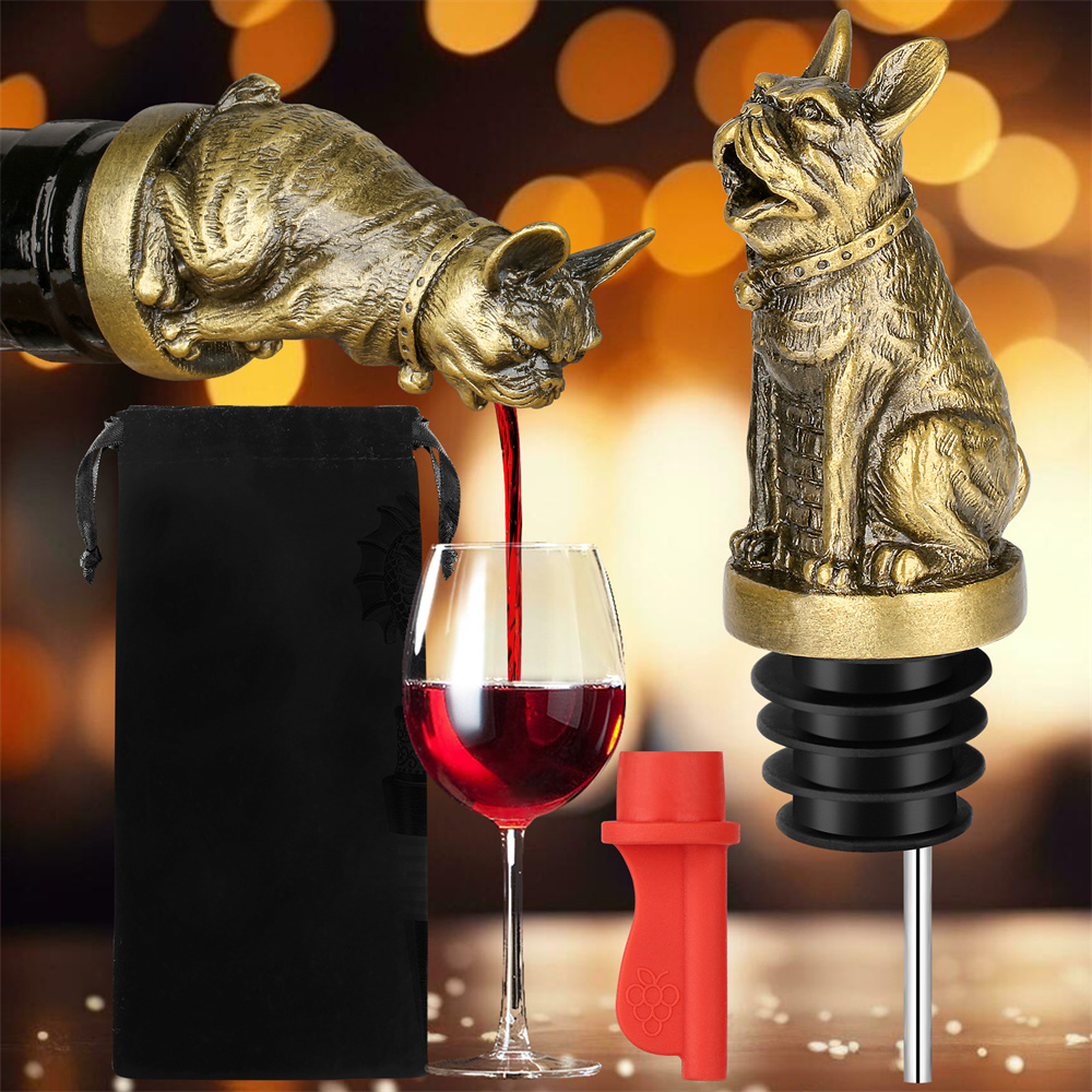 Wine Preservation Pump - Милый французский бульдог, бутылка для вина,