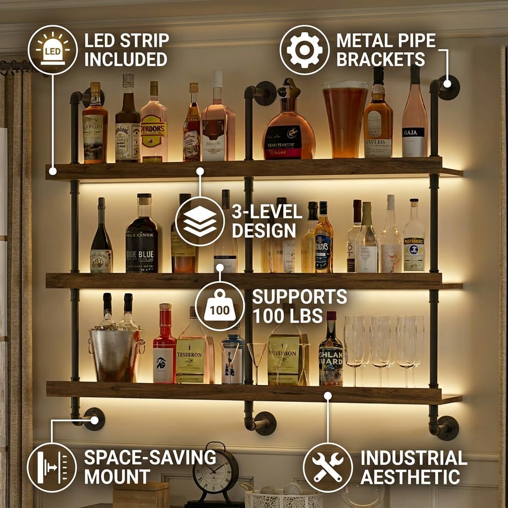 Настенная винная полка с LED-п – обзор и цена Home Bar Stand